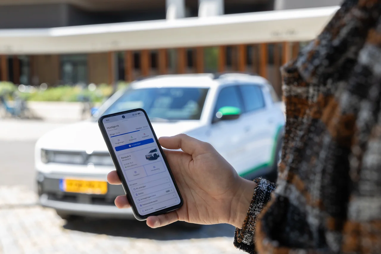 MyWheels app with shared car on the street