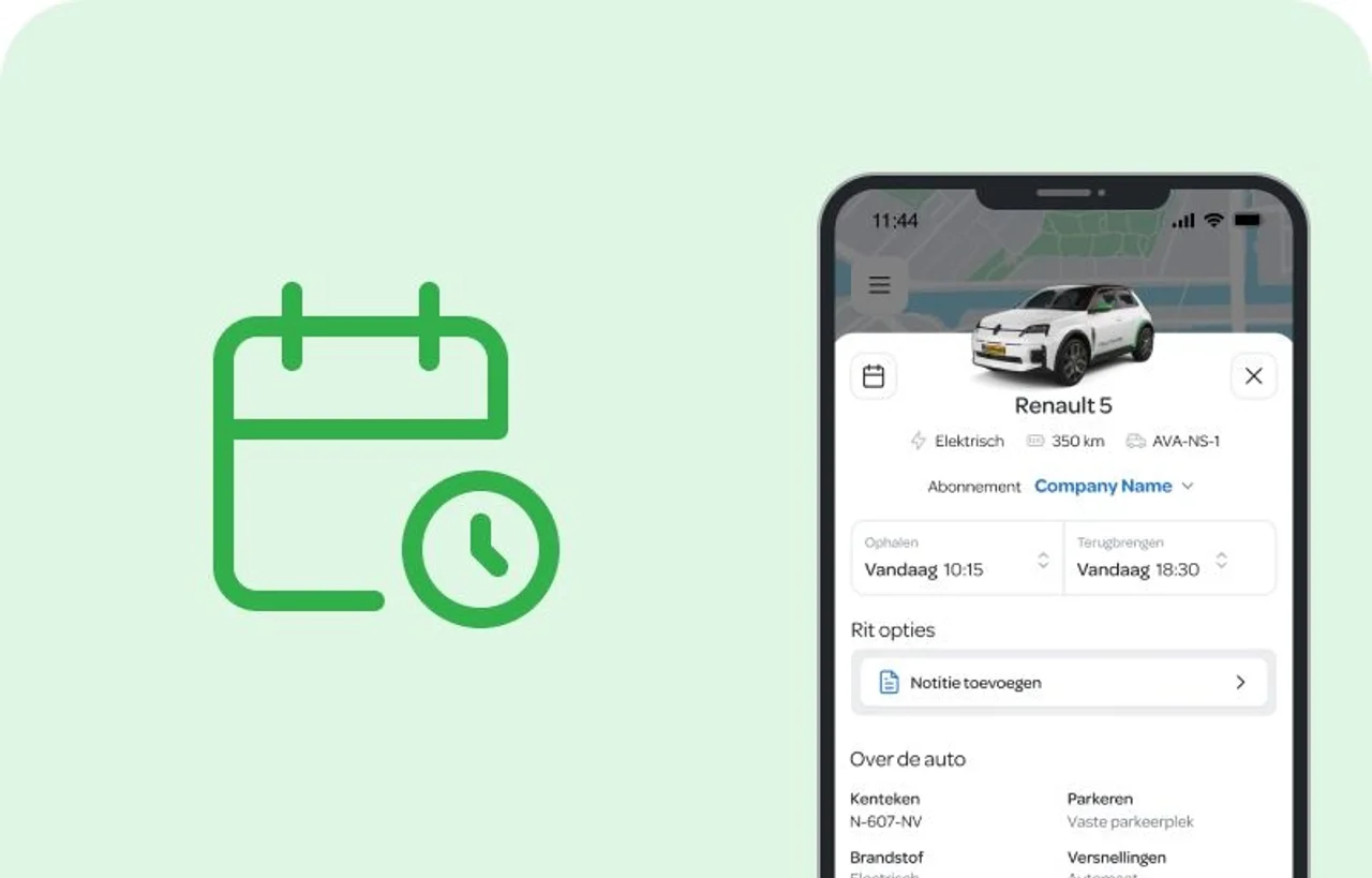 Reserveren, rijden en inleveren